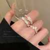Luz Suave en las Yemas de los Dedos~Anillo Abierto Apilable con Piedra Ojo de Gato en Forma de Corazón para Mujer, Anillo para Dedo Índice de Diseño Nicho con un Toque de Alta Gama
