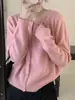 Nuevo cárdigan de lana estilo coreano para primavera y otoño, suéter de punto para mujer con cuello redondo, corto y adelgazante, top base de cachemira