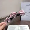 Presilha de Banana com Laço de Fita~Estilo Miu Estilo Menina Rica Atmosfera de Bolinhas Rosa Presilha de Cabelo Toque de Luxo Adorno de Cabeça Acessórios de Cabelo