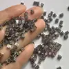 Cuentas Espaciadoras de Color Conservado Rellenas de Oro de 18 Quilates Cobre Chapado en Oro Real Cuadradas de Tres Líneas Cuentas Sueltas Accesorios para Pulseras Collares Joyería con Cuentas DIY