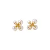 Colgante de Flor Suave Francés Pendientes de Perla con Tachuela Sentido de Diseño de Nicho Pendientes Exquisitos Lujo Ligero Accesorios de Pendientes de Gama Alta