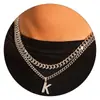 Collar Personalizado de Acero de 26 Letras de Doble Capa para Hombres, Cadena Mágica de Acero Inoxidable, Collar de Cadena para Clavícula Apilado de Doble Capa