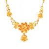 Colar de flores para mulheres banhado a ouro 24K Vietnã Areia Noiva de ouro Conjunto de casamento Cadeia de latão banhado a ouro Cadeia de clavícula para mulheres