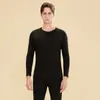 Roupa Térmica de Lã e Seda com Bainha e Gola 2025 para Mulheres, Conjuntos de Roupas de Outono e Calças Longas para Casais Masculinas Outono e Inverno Atacado