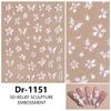 Redanco Nuevo Adhesivo de Manicura 5D en Relieve Popular Flor Lazo Concha Luz Adhesivo de Uñas Estéreo Dr-1150