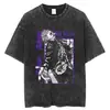 Camiseta de Anime Jujutsu Kaisen Lavado Vintage Camiseta Gojo Sat