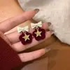 Pendientes de Fuegos Artificiales de Circonita Roja de Año Nuevo para Mujer 2026 Nuevo Estilo Popular Pendientes Únicos y Hermosos