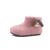 Zapatos de Invierno Infantiles de Peluche Lindos Estilo Coreano 2025 Zapatos de Algodón para Niños Pequeños Botas Peludas para Niñas Zapatos de Algodón de Doble Capa para Bebé