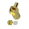 Conector SMB-KWB2 macho chapado en oro de latón con enchufe curvo para conectar cable RG405U de 50 ohmios RF coaxial