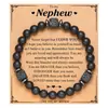 Amazon Explosions Pulsera para Hombre Pulsera de Piedra Volcánica Cuadrada Mate Regalo del Día del Padre Pulsera con Tarjeta para Papá