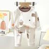 Roupa interior infantil terno Calças de outono do bebê Conjunto de duas peças Outono quente e inverno Pijamas Split Home Roupas