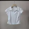 [Bizheng] Nova Camiseta Casual Versátil de Manga Curta Estilo Coreano Elegante com Cintura Franzida Emagrecedora para Mulheres 5769 Primavera/Verão 2026