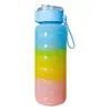 Copo de Chá Colorido Gradiente 1000ml Transfronteiriço com Filtro Copo de Plástico Copo de Água Esportivo Fosco Bolsa Espacial Venda por Atacado