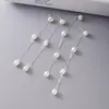 Pendientes Largos con Cadena y Borla de Perla Natural en Plata de Ley 925 para Mujer, Pendientes Elegantes Simples, Suaves y Dulces