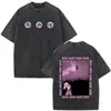 Besos Transfronterizos Todo el Tiempo Disco Ocasional Álbum Camiseta Ropa para Hombre y Mujer Moda Retro Lavada Camiseta de Manga Corta