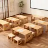 Nova Mesa de Madeira Sólida Estilo Chinês Cultura Tradicional Chinesa, Mesa para Caligrafia Tatami Estética Estilo Song, Mesa e Cadeiras para Sala de Aula de Treinamento de Escola Particular, Mesa para Jogo de Go e Arte do Chá