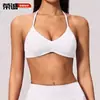 Nuevo sujetador deportivo de yoga dfyne para mujer, top de yoga sin costuras de secado rápido, estilo europeo y americano con cuello halter y espalda y tirantes bonitos