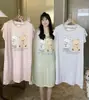 Pijama Exportación Sudeste Asiático Talla Grande Verano Lindo Grande Dibujos Animados Versión Holgada Seda de Leche Manga Corta Bata de Noche para el Hogar