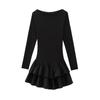 ZA comercio exterior ropa de mujer al por mayor Europa y Estados Unidos primavera 2025 nuevo vestido tejido de cuello redondo ajustado laminado 0085308