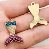 Pingentes Charms Série Cauda de Sereia em Liga Metálica com Gotejamento de Óleo Transfronteiriço para Pulseira DIY, Colar, Chaveiro, Acessórios de Joias