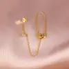 Pendientes Asimétricos de Plata de Ley S925 Estilo Ins con Cadena de Diamantes de Cuatro Garras y Borla Pendientes Más Vendidos Transfronterizos