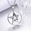Venta caliente estilo coreano colgante de estrella de seis puntas de acero de titanio etiqueta redonda de acero inoxidable de moda collar de acero inoxidable de personalidad