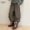 Pantalones Cargo para Niñas YOJIA Otoño 2026 Nuevos Ropa Deportiva para Exteriores Ropa Infantil Pantalones con Puño Pantalones para Niños Atuendo de Otoño