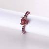 Anillo de Cinabrio Crudo, Anillo de Arena Dorada Púrpura, Anillo de Granate Unisex, Anillo de Año de Nacimiento, Joyería Promocional para Transmisión en Vivo