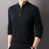 Suéter de Lana con Media Cremallera y Cuello Alto Hengyuanxiang para Hombre Nuevo Otoño e Invierno 2024 Suéter de Punto 100% Lana para Hombre