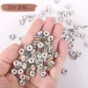 Anillos de Diamantes Coloridos de Múltiples Tamaños, Cuentas Espaciadoras, Cuentas Sueltas, Inserciones de Diamantes con Cuentas, Espaciadores en Forma de Rueda, Accesorios para Joyería de Pulseras y Collares DIY