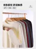 Camiseta de Algodón Puro Pesado de 230g, Manga Larga Holgada, Hombros Ligeramente Caídos, Color Sólido, Cuello Redondo, Camiseta Base de Algodón, Tops para Primavera y Otoño, Camiseta