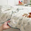 Manta de gaze 100% algodão, manta de gaze dupla camada para ar condicionado infantil, manta para bebê, manta de escritório, manta toalha para cochilo