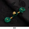 Botones de Hebilla Pan de Qipao Nuevo Estilo Chino Tejido a Mano Alambre Envuelto Perla Dorada Quemador de Incienso Botón de Tela de Una Palabra Hebilla Decorativa Retro Hanfu