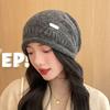 Gorro Large para Circunferência de Cabeça Grande Feminino Outono e Inverno Chapéu de Tricô Quente 2025 Nova Moda Chapéu de Tricô Emagrecedor