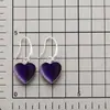 Amazon temu Pendientes Colgantes con Patrón de Corazón Morado Bohemio Vintage Transfronterizos Fabricantes de Joyería al por Mayor