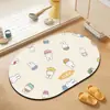 Tapete de chão de terra de diatomáceas com design de coelho Miffy em desenho animado, tapete absorvente de água e antiderrapante para entrada do chuveiro, tapete de chão de banheiro resistente ao desgaste