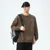 Sudadera Nueva con Estampado de Otoño para Hombre 2026 Nueva Marca de Moda Holgada Versátil Cuello Redondo Manga Larga Sudadera