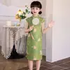 Cheongsam de Conejito para Niña 2026 Verano Sin Mangas Vestido Modificado Nuevo Estilo Chino Estilo Nacional Infantil Vestido de Princesa para Actuación