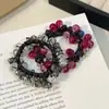 Elástico de Cabelo de Cristal Roxo-Vermelho de Alta Qualidade para Mulheres, Corda para Rabo de Cavalo, Novo Estilo 2026 Elástico para Coque, Acessório de Cabelo