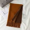 Bufanda Gruesa de Alta Calidad para Mujer, Exportación Coreana Otoño e Invierno, Nuevo Chal Largo de Doble Cara con Bloques de Color, Bufanda Cálida para el Cuello para Mujer