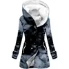 Casaco Trench Coat Grosso Novo de Inverno 2025 em Estilo Europeu e Americano com Color-Blocking e Capuz, Casaco Trench Coat Feminino Mais Vendido no Atacado