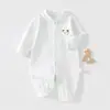 Mameluco de algodón puro Clase A para bebé, estilo primavera y otoño, ropa de algodón puro para recién nacidos, prenda interior unisex para bebé, mameluco de manga larga