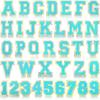 Azul 8cm Toalla Bordado Bordado Digital Parche de Tela Letra Inglesa Subsidio Ropa Zhang Zi Etiqueta de Bordado a Computadora Parche Bordado