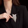 Broche de borla em forma de Y de diamante flash europeu e americano feminino de luxo corpete de cristal luz de nicho de luxo design terno acessórios de pino