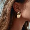 Europa y Estados Unidos alto sentido oro 18K acero inoxidable simple liso geométrico pendientes pendientes acero inoxidable joyería de moda al por mayor