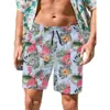 Calça de Praia Estilo Havaiano Verão Moda Ins Estampada Nova Shorts de Secagem Rápida Shorts Casuais Americanos Largos