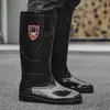 Botas de Chuva Masculinas Médio-Altas Proteção de Trabalho ao Ar Livre Botas de Água Masculinas Sola Grossa Botas de Chuva para Obra Sapatos de Borracha Antiderrapantes para Cozinha Impermeáveis Sapatos para Lavagem de Carros