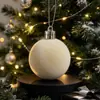 Bola Única Veludo Flocado Bola de Natal Bola Pendurada Decorações de Árvore de Natal Vermelho de Natal Acessórios Pingente de Ano Novo Acessórios