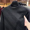 Sudadera de manga larga con estampado flockeado y cuello redondo para hombre, de venta caliente en Otoño 2026, Camisa base versátil y de moda casual para hombre