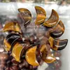 Venda Quente Transfronteiriça Pedra Natural Cristal Ágata Gema Sem Furo Pingente de Lua Mini Lua Crescente Acessórios de Joias Lua